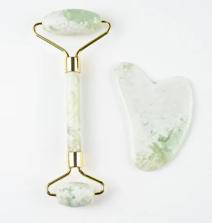 Luxury White Jade Gua Sha & Facial Roller Set – Xiu Yu Stone (110g)