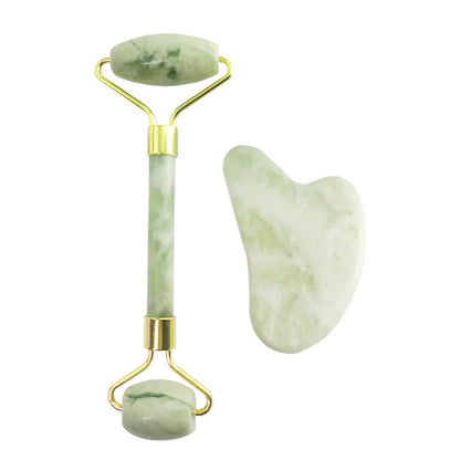 Luxury White Jade Gua Sha & Facial Roller Set – Xiu Yu Stone (110g)